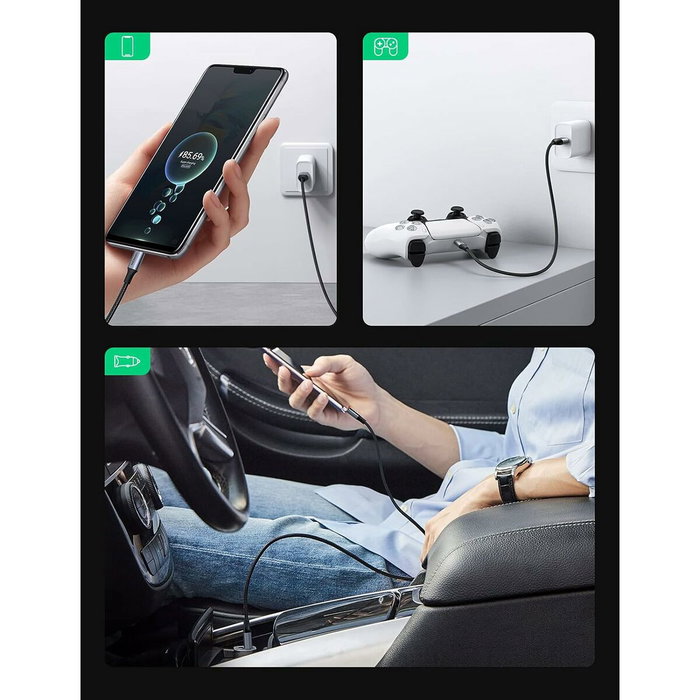 UGREEN Câble USB-C vers USB-A renforcé, 1 m, Noir