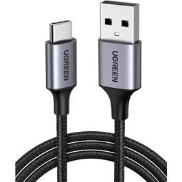UGREEN - Câble USB de recharge et transfert de données renforcé, USB-C vers USB-A 1 m - Noir - Compatible charge rapide PD pour smartphone, tablette, ordinateur portable