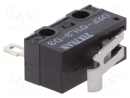 Aratas (Formerly Omron Components) Microcommutateur SNAP ACTION SPDT D2F-01L3-D3 avec levier rouleau