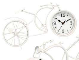 Giftdecor Horloge Forge Bicyclette Blanche 19,5 cm Métal (Set de 4)