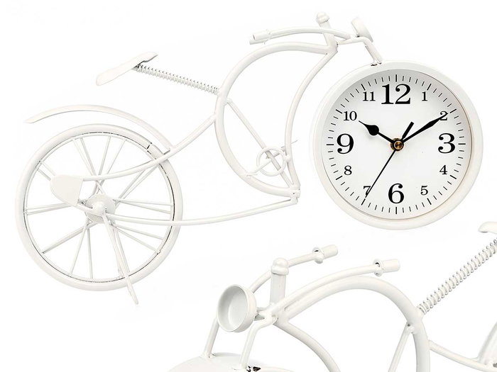 Giftdecor Horloge Forge Bicyclette Blanche 19,5 cm Métal (Set de 4) Giftdecor Horloge Forge Bicyclette Blanche 19,5 cm Métal (Set de 4)