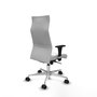 Piqueras Y Crespo Fauteuil de bureau Albacete Blanc avec mécanisme synchrone et base aluminium