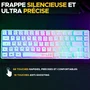 The G-Lab KEYZ HYDROGEN - Clavier gamer sans fil AZERTY avec rétroéclairage RGB - Touches mécaniques - Connexion 2.4 GHz - Blanc