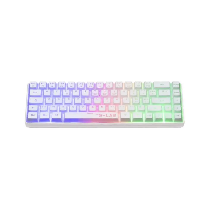 The G-Lab KEYZ HYDROGEN - Clavier gamer sans fil AZERTY avec rétroéclairage RGB - Touches mécaniques - Connexion 2.4 GHz - Blanc
