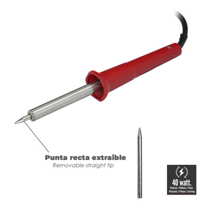 WOLFPACK LINEA PROFESIONAL Fer à souder et graveur 40W pointe droite