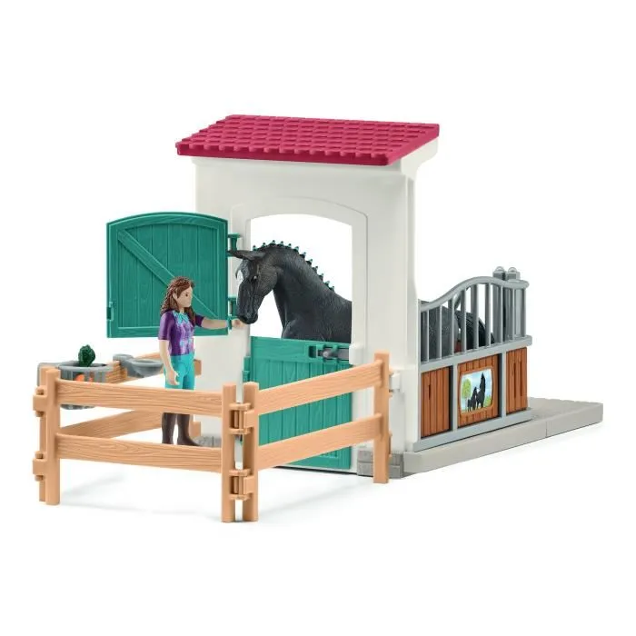 Schleich 42709 - Horse Club Horse Box Lisa et Storm, Figurine de cheval avec accessoires, Jouet éducatif dès 5 ans