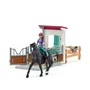 Schleich 42709 - Horse Club Horse Box Lisa et Storm, Figurine de cheval avec accessoires, Jouet éducatif dès 5 ans