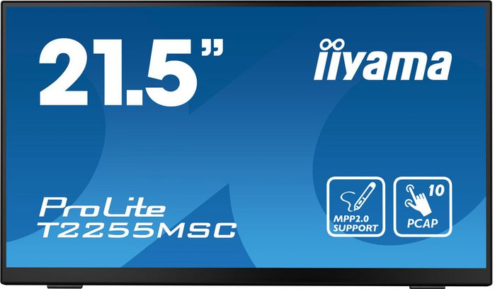 iiyama ProLite T2255MSC - Écran tactile PCAP 10 points 21.5" Full HD IPS, MPP2.0, HDMI, DisplayPort, Hub USB 3.0, Support réglable, Noir
