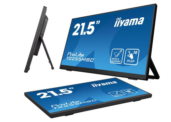 iiyama ProLite T2255MSC - Écran tactile PCAP 10 points 21.5" Full HD IPS, MPP2.0, HDMI, DisplayPort, Hub USB 3.0, Support réglable, Noir