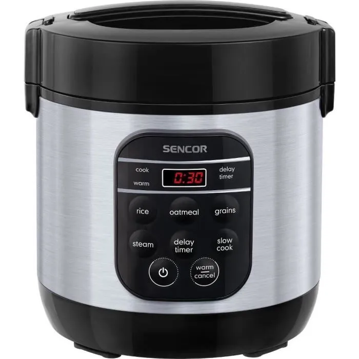 Sencor SRM 0650SS Cuiseur à riz multifonction, 0,6 L, Noir/Argent Sencor SRM 0650SS Cuiseur à riz multifonction, 0,6 L, Noir/Argent