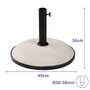 Marbueno 10451 Base pour Parapluie Rond en Béton Blanc 45x36 cm 20kg Jardin Piscine Terrasse