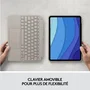 Logitech Combo Touch Étui Clavier pour iPad Pro 11" 1re 2e 3e 4e Génération, Clavier Détachable, Sable, Protection 4 en 1
