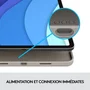 Logitech Combo Touch Étui Clavier pour iPad Pro 11" 1re 2e 3e 4e Génération, Clavier Détachable, Sable, Protection 4 en 1