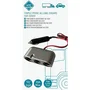 HTC EQUIPEMENT Triple prise allume-cigare 12V/24V - 3 ports avec câble rouge 80cm et fusible intégré 10A pour véhicule