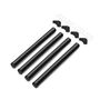 Emuca Lot de 4 pieds de table, diamètre 60mm, H 830mm, Acier, Peint en noir