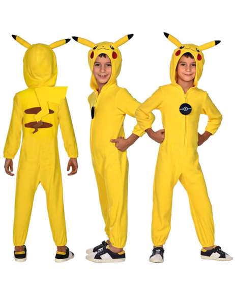 Liragram - Costume enfant Pokémon Pikachu, déguisement, taille M pour 8-10 ans (3 ans et plus)
