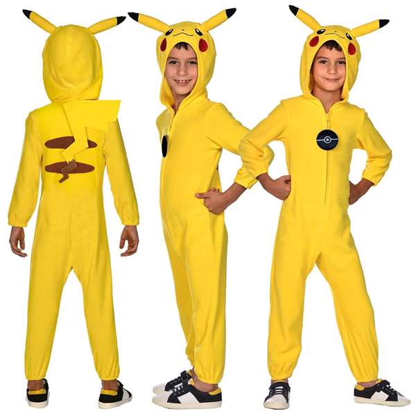 Liragram - Costume enfant Pokémon Pikachu, déguisement, taille M pour 8-10 ans (3 ans et plus)