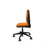 Chaise Elche Contact permament de base Cuir écologique Orange Base pyramidale noire Sans accoudoirs Sans appui-tête Roulettes 65mm nylon