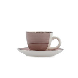 Tasse avec sous-tasse Quid Vita Morning Rose Céramique 90 ml (6 Unités)