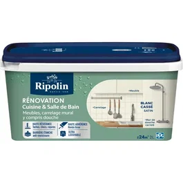 Ripolin - Peinture de rénovation pour cuisine et salle de bain - Blanc cassé - Finition satinée - 2 litres