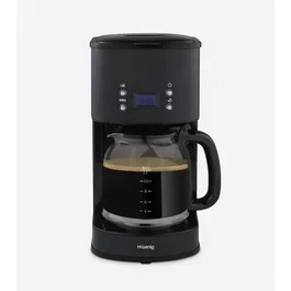 H.Koenig MG32 Cafetière Programmable 1,5 L (12 Tasses) 1000 W - Écran LCD, Maintien au Chaud - Noir et Acier Inoxydable