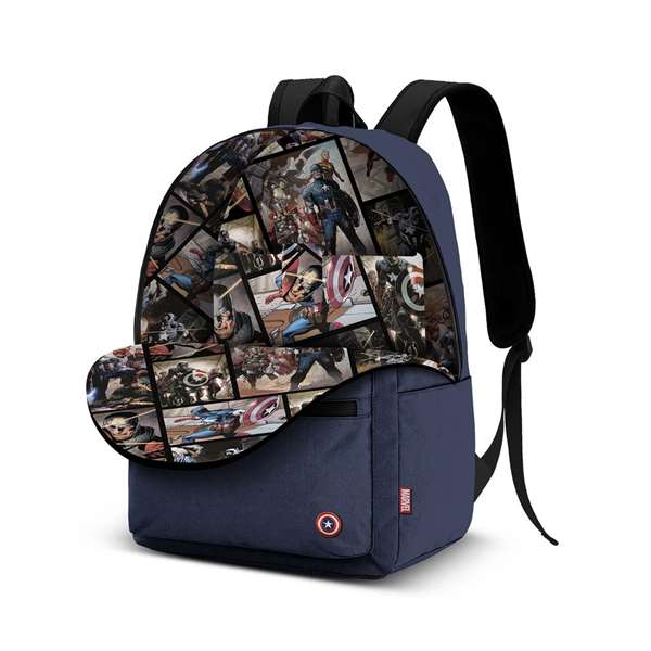 Karactermania Mochila Captain America Block Cap 44x30x18 cm Poliester Bleu