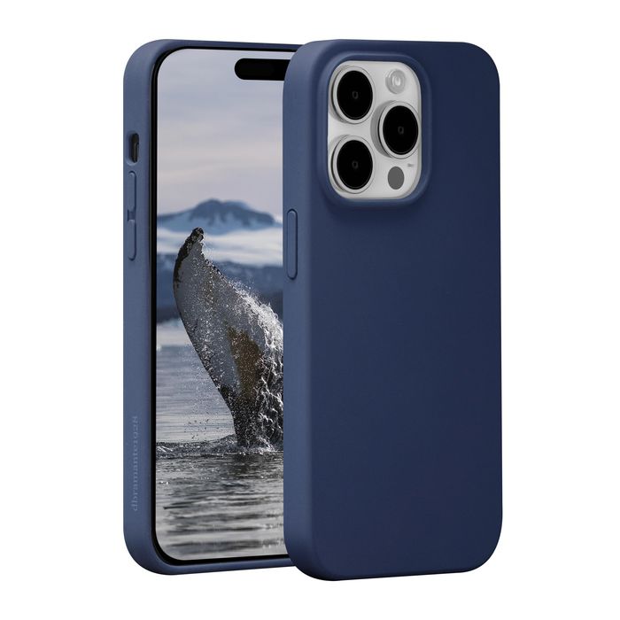 dbramante1928 Monaco Étui MagSafe Silicone Recyclé pour iPhone 15 Pro - Pacific Blue, Protection Impact 3 Couches, Grip Doux
