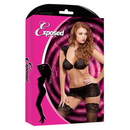 Ensemble de Lingerie Exposed Noir (S/M)