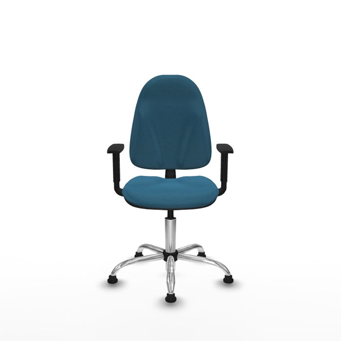 PIQUERAS Y CRESPO Chaise de bureau Algarra, Vert pétrole, Base chromée, Accoudoirs 1D