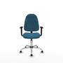 PIQUERAS Y CRESPO Chaise de bureau Algarra, Vert pétrole, Base chromée, Accoudoirs 1D
