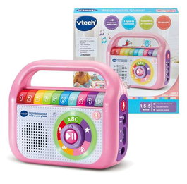 VTech - Lecteur musical Enregistreur Karaoké Danse avec micro, jouet éducatif pour enfants 18 mois à 5 ans - Rose - Dimensions : 14.8x17.5x6 cm - Fonctionne sur piles AA (incluses)
