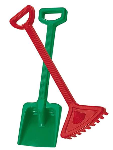 AVC Pelle et Râteau pour Enfants en Plastique Rouge, 39 x 14 cm, Jouet d'Extérieur sans Piles, Âge Minimum 10 Mois