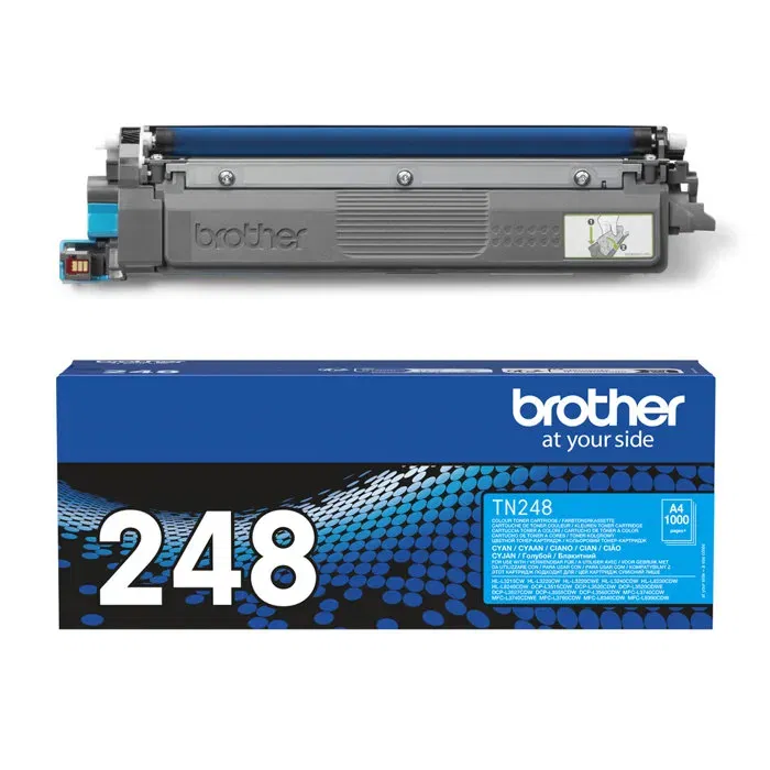 Brother TN248C - Toner Cyan - Compatible avec HL-L3220CWE, HL-L3215CW, HL-L3240CDW, DCP-L3520CDWE - 1000 pages - Impression couleur professionnelle