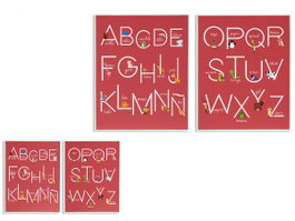 GIFTDECOR Tableau Alphabet pour Enfants Rouge 40x50cm Surt 2