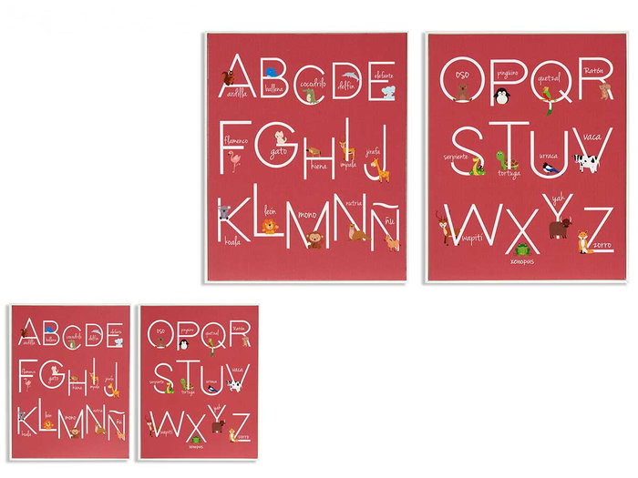 Giftdecor Tableau Abécédaire Enfant 40x50 cm Rouge en DM Série Assortie (Set de 2) Giftdecor Tableau Abécédaire Enfant 40x50 cm Rouge en DM Série Assortie (Set de 2)