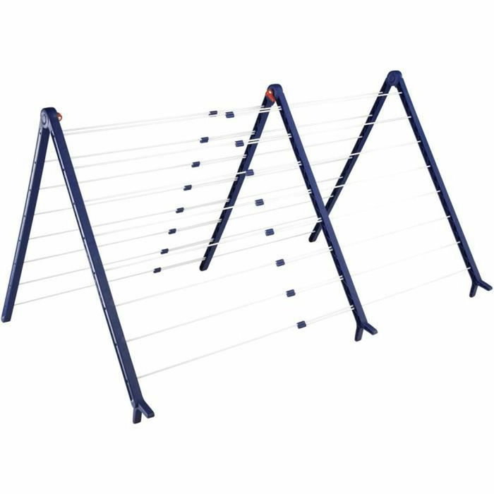 Leifheit Pegasus V Duo Étendoir à linge extensible blanc et bleu