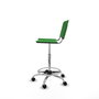 Tabouret Taburete Robledo Pivotant Chlorure de polyvinyle Vert Structure chromée Sans accoudoirs Sans appui-tête Roulettes en nylon 50 mm