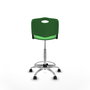 Tabouret Taburete Robledo Pivotant Chlorure de polyvinyle Vert Structure chromée Sans accoudoirs Sans appui-tête Roulettes en nylon 50 mm