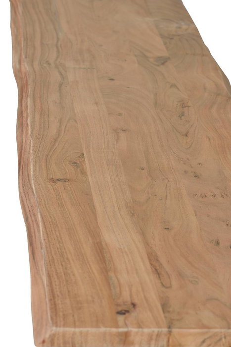 GINER Y COLOMER Banc en bois d'acacia massif et fer noir, dimensions L180 x P42 x H45 cm, nécessite assemblage