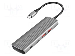 LOGILINK Hub USB 8 ports, 2x USB-A et 6x USB-C, 10Gbps, gris