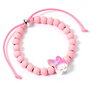 THE CARAT SHOP - Bracelet ajustable My Melody Hello Kitty en alliage de zinc rose mat avec perles acryliques et charm nacré - 17 à 21 cm