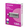 Adata SC750-1000G-CCBK Disque dur externe SSD 1TB, USB 3.2 Gen2 Type-C, Lecture 1050 Mo/s, Gris