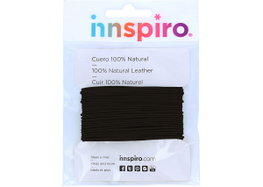 Innspiro Cordon en cuir naturel noir 1,5mm 5m