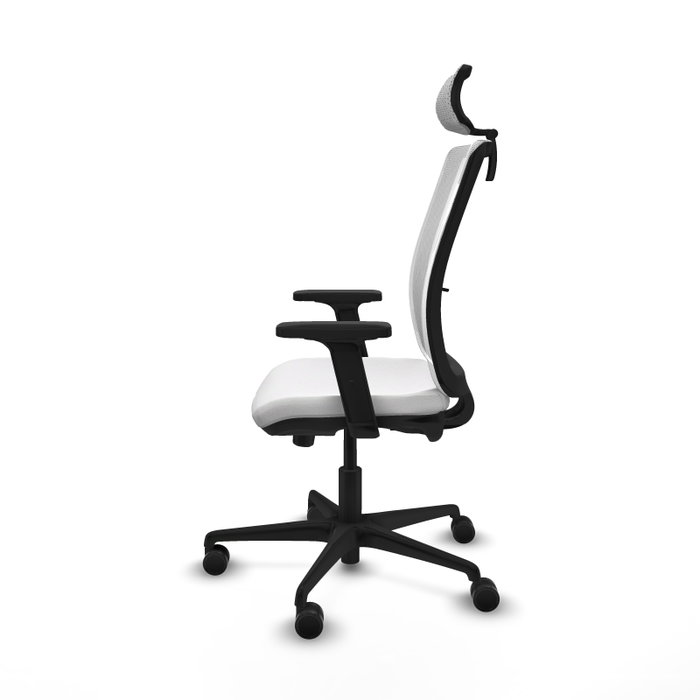 Piqueras Y Crespo Chaise de bureau Haches, Blanc, mécanisme Sincro/Traslack, Accoudoirs 2D