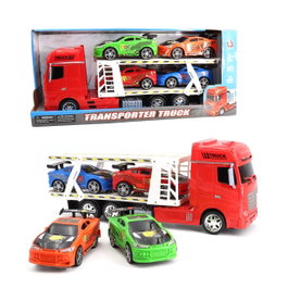TACHAN Camion de courses Heroes de Ciudad 1:24 avec 4 voitures de course