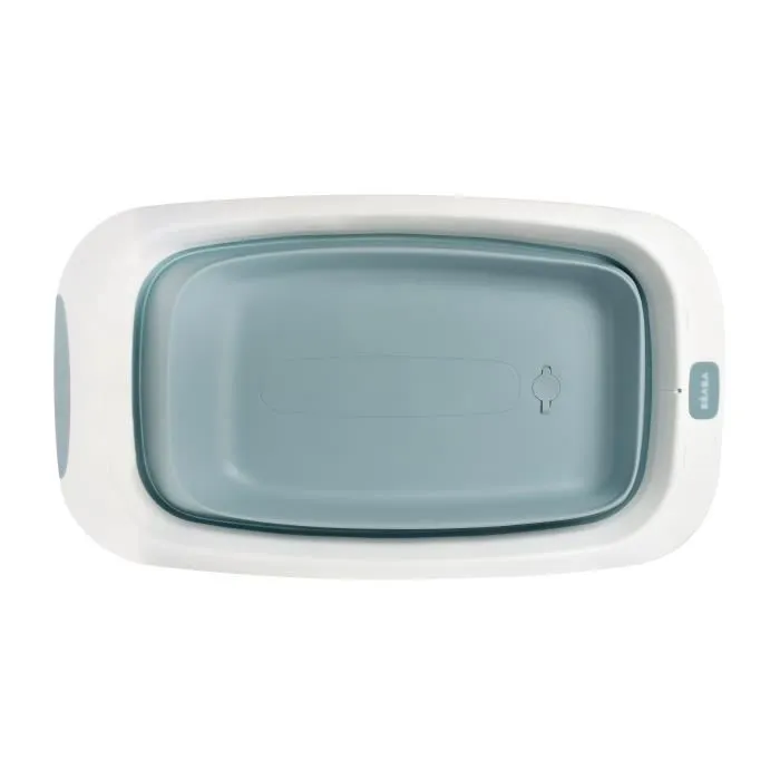 Beaba Baignoire bébé Pliable Eazy Pop Camélé'O - Ultra Compacte 29L - Forme Spacieuse, Pieds Antidérapants, Bouchon de Vidange - Bleu