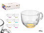 Vivalto Bol Petit-déjeuner en Verre Jumbo Base Couleur Sur 470 ml 13x9x11 cm (Set de 48)