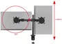 One For All Support double bras pour écran PC moniteur VESA 100, 13 à 32 pouces, 8 kg max, réglable en hauteur, rotation 360°, inclinaison 90°, gestion câbles, noir
