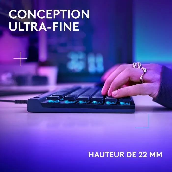 Logitech G G515 TKL Clavier Gamer Mécanique Filaire AZERTY RGB Noir