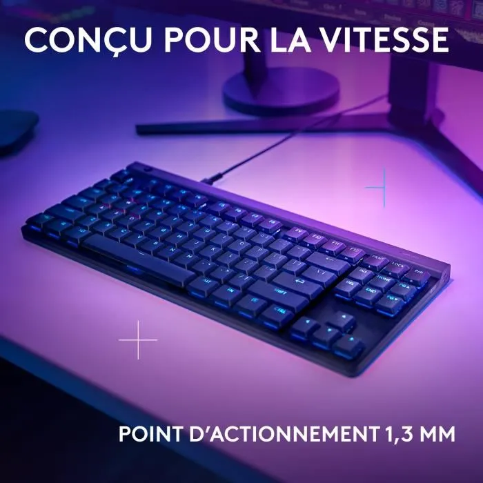 Logitech G G515 TKL Clavier Gamer Mécanique Filaire AZERTY RGB Noir